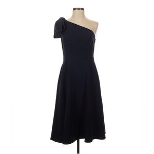 Gal Meets Glam Navy One-Shoulder Dress with Shoulder Bow